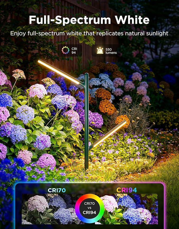 Govee Outdoor Garden Lights, 2 Pack, RGBWWIC, IP66 Waterproof | 16 Million Colors, 64 Scenes for Outdoor Decor, Patio, Landscape Lighting, Compatible with Alexa, Google Assistant, Matter - Image 3