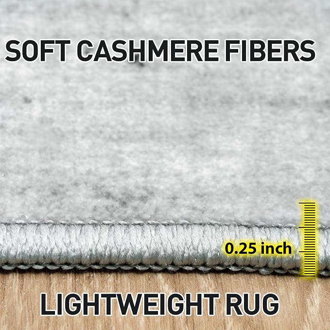 2'6''x8' Runner Rugs Washable Rug: Modern Abstract Living Room Rug Soft Anti-Skid Thin Carpet Indoor Floor Non-Shedding Carpets for Bedroom Dining Room Farmhouse Nursery Home Office Black White Grey - Image 6