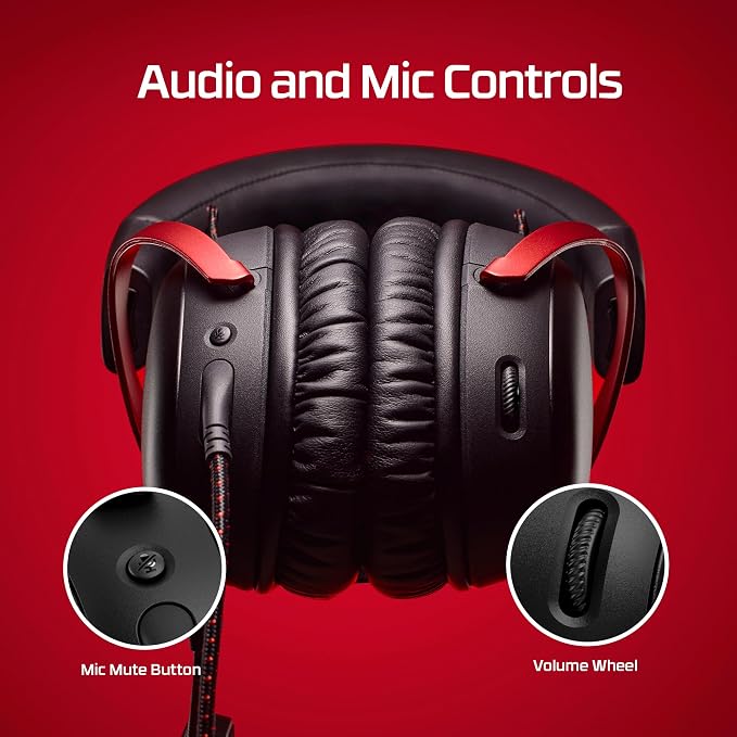 HyperX Cloud III – Wired Gaming Headset, PC, PS5, Xbox Series X|S, Angled 53mm Drivers, Spatial Audio, Memory Foam, Durable Frame, Ultra-Clear 10mm Mic, USB-C, USB-A, 3.5mm – Black/Red - Image 6