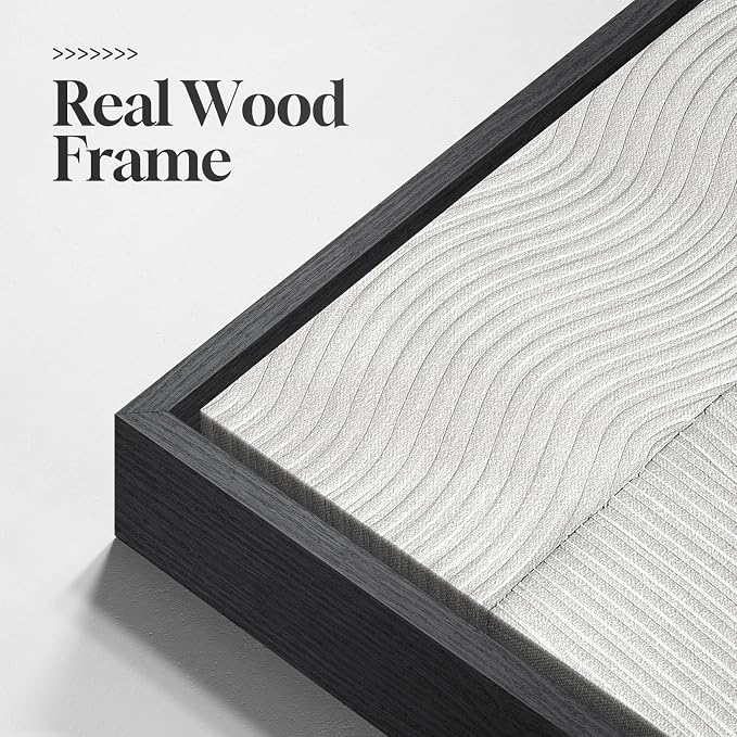 Framed Black and White Abstract Wall Art, 3 Piece Modern Canvas Prints Paintings Art for Walls, Minimalist Black White Abstract Pictures for Living Room Bedroom Dining Room Office Wall Decor 16x24 In - Image 5