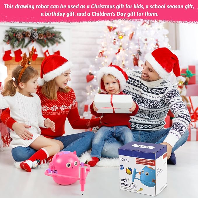 TREEFIA Drawing Robot for Kids, Drawing Robot for Kids 6 7 8 9 10 11 12 Year Old, Doodle Bot Toy with 100 Drawing Cards & 16 Color Pens for Girls and Boys - Image 7