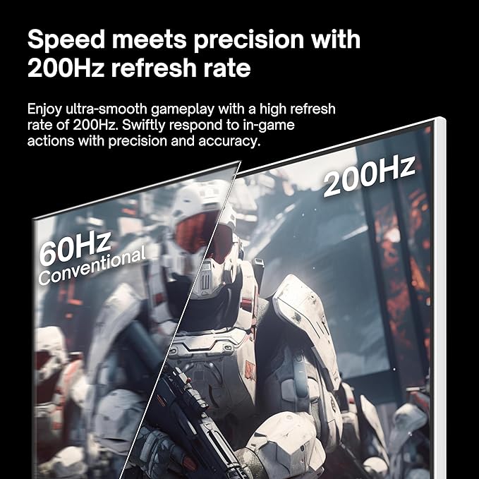Pixio PX248 Wave White 24 inch 200Hz Refresh Rate FHD 1080p Resolution Fast IPS Panel 1ms GTG Response Time Built-in Speakers Gaming Monitor with Adaptive Sync - Image 3