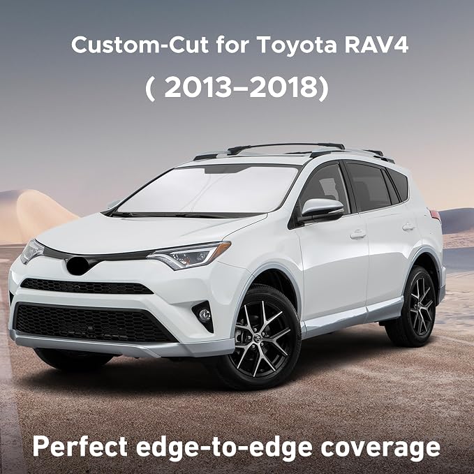 EcoNour Windshield Sunshade Compatible for Toyota RAV4 2013-2016 2017 2018, LE, XLE, Premium, XSE, Limited, SE, TRD Off-Road, Sun Visor for Front Window Sun Shade Cover, Car Accessories - Image 2