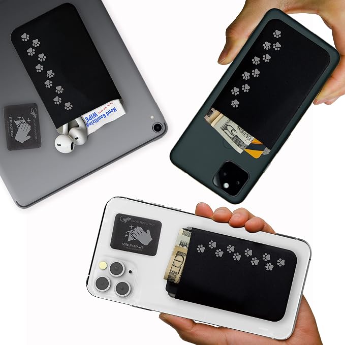 Phone Wallet - Adhesive Card Holder - Cell Phone Pouch - Stick on Lycra Pocket by Gecko - Carry Credit Cards and Cash - Image 3