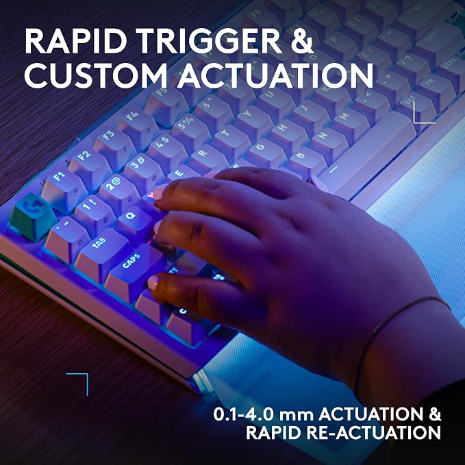 Logitech G512 X 98 TMR + Tactile Switch Mechanical Gaming Keyboard - White | Hot-Swappable 9x TMR Rapid Trigger + Tactile Mechanical Switches, Gasket, PBT Keycaps, <8K, LIGHTSYNC RGB, for PC & Mac - Image 4