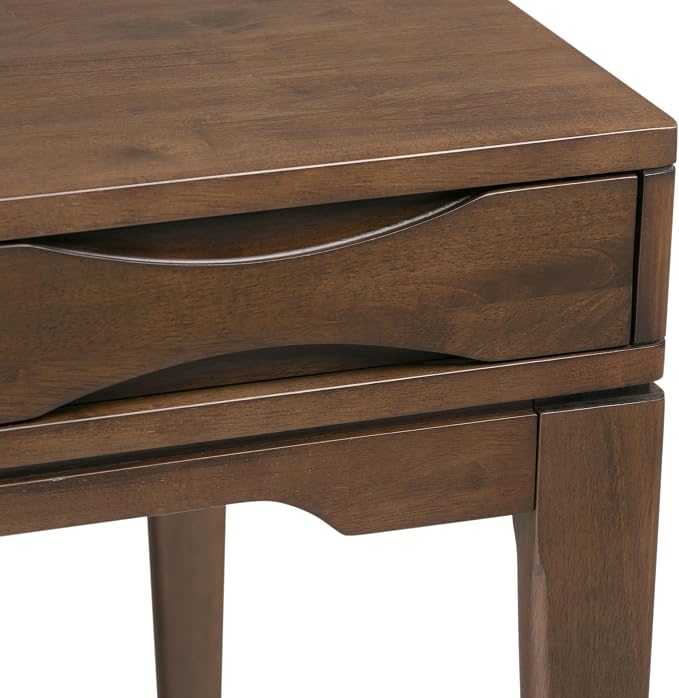 SIMPLIHOME Harper Desk - 60 Inch Wide Solid Wood Writing Desk in Walnut Brown, Mid-Century Modern Home Office Computer Table for Workspace or Study with 2 Drawers and Flip-Down Keyboard Tray - Image 7