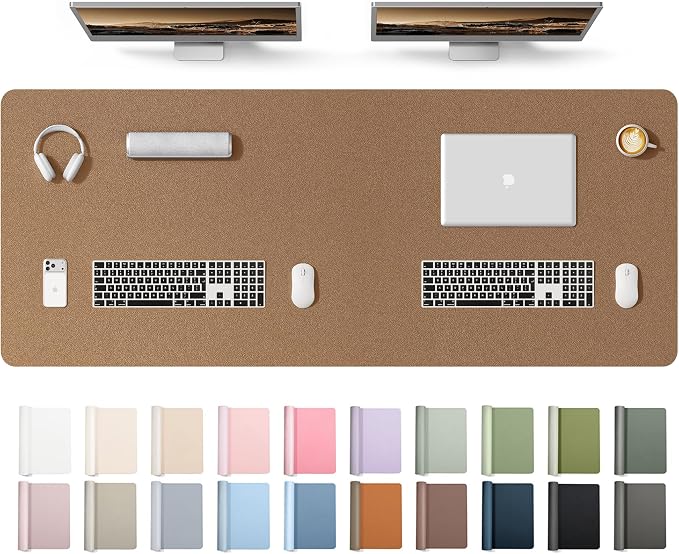YSAGi Leather Desk Protector, Office Mat, Large Mouse Mat, Non-Slip PU Leather Blotter, Laptop Desk Mat, Waterproof Writing Pad for Office and Home(Shiny Bronze, 63" x 24") by YSAGi