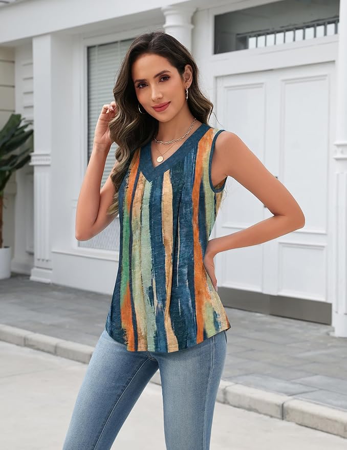 Zeagoo Tank Top for Women V Neck Loose Fit Sleeveless Summer Tops Business Casual Outfits Dressy Blouses Shirts - Image 3