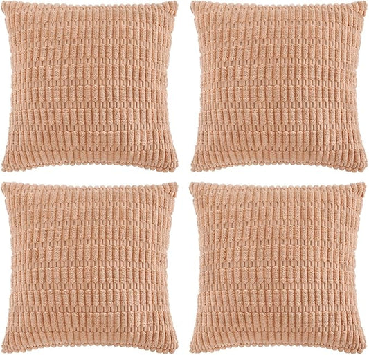 Fancy Homi 4 Packs Decorative Throw Pillow Covers for Living Room Couch Bed, Modern Farmhouse Boho Home Décor Accent Cushion Case, 24" x 24", Peach by Fancy+Homi