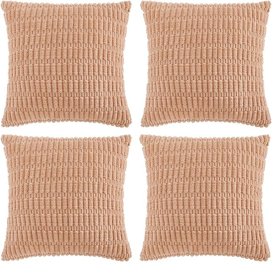 Fancy Homi 4 Packs Decorative Throw Pillow Covers for Living Room Couch Bed, Modern Farmhouse Boho Home Décor Accent Cushion Case, 22" x 22", Peach by Fancy+Homi