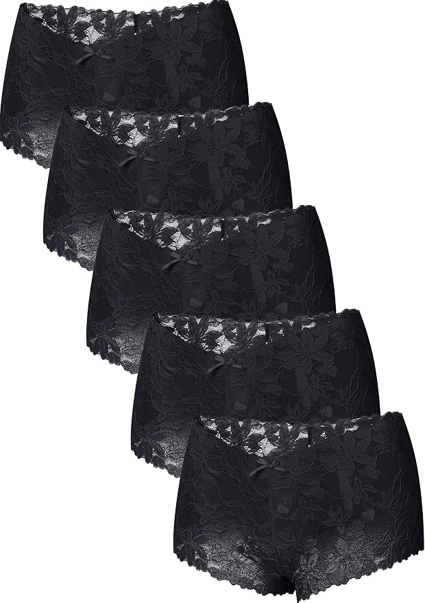 Take Talk Sexy Lace Underwear Panties Lingerie Gift for Women Wife 5 Pack Soft Cheeky Boy shorts Plus Size Underwear Women - Image 5
