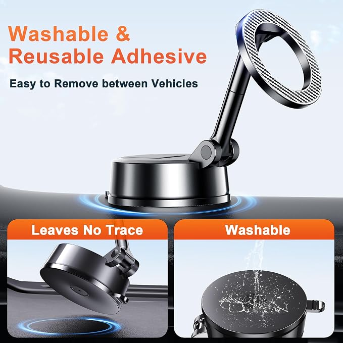 Qifutan for MagSafe Dash Mounted Holders Phone Holders for Your Car Phone Mount for Car Windshield Dashboard Universal Desk Mounts Hands Free Automobile Cell Phone Holder Fit for iPhone Smartphone - Image 5