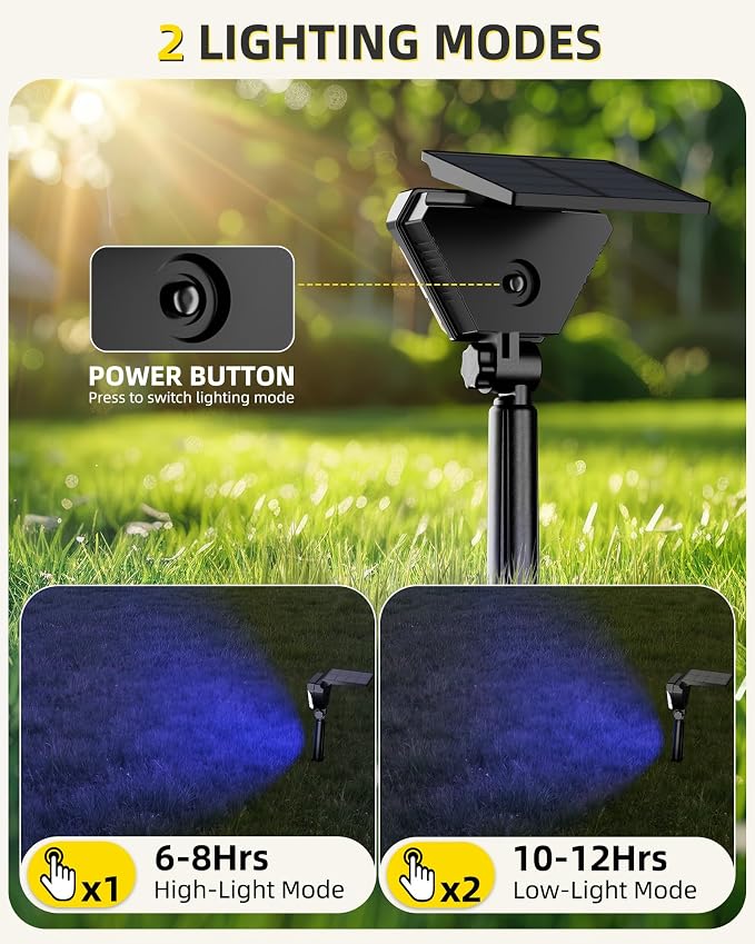 T-SUN Solar Lights Outdoor Waterproof IP65, 6Pack LED Solar Spot Lights Color Changing IP65 Waterproof Smart Auto On/Off for Outside Landscape Garden Yard Lawn Pathway Patio Driveway - Image 3