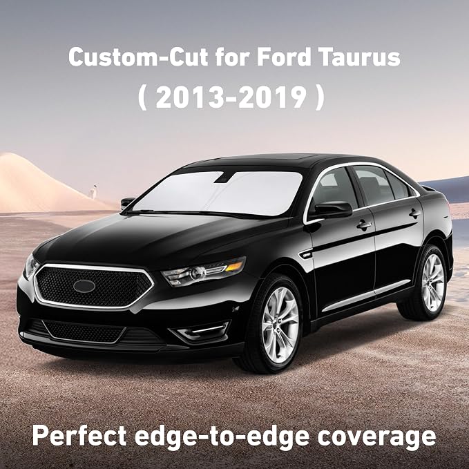 EcoNour Windshield Sunshade Compatible for Ford Taurus 2013-2017 2018 2019, Sun Visor for Front Windshield & Window Sun Shade Cover, UV Heat Blocker & Protector, Car Accessories - Image 2