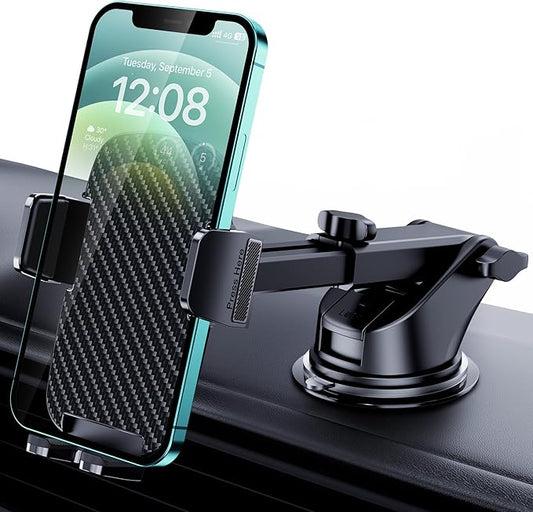 Qifutan Phone Holders for Your Car with Military-Grade Suction Phone Stand for Car [Super Stable] Automobile Car Mount for iPhone Universal Car Dashboard Windshield Mount Fit iPhone Smartphones by Qifutan