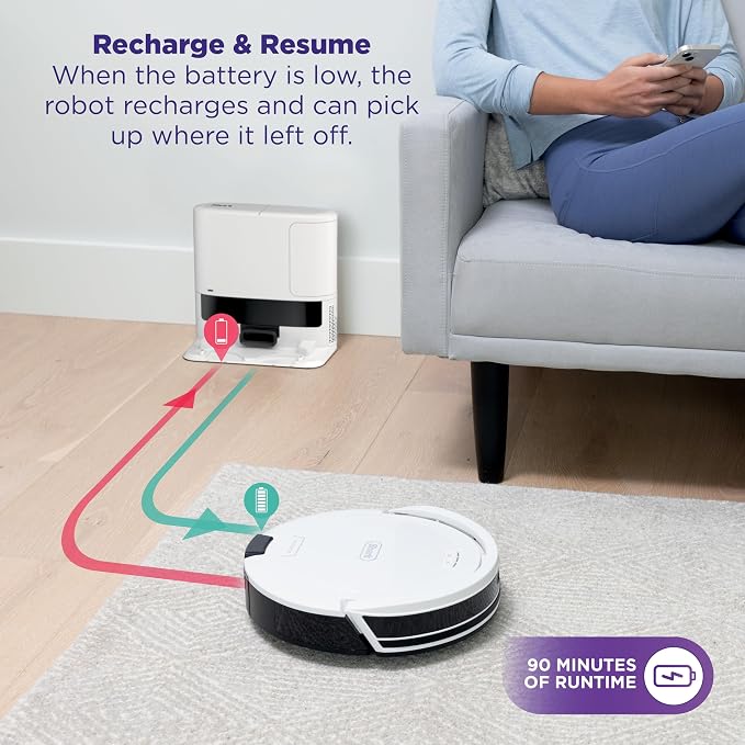 Shark Navigator | Robot Vacuum Cleaner with Powerful Suction for Pet Hair, Rugs, Carpets & Hard Floors | Bagless Self-Empty Base | 30-Day Capacity | SmartPath LiDAR Navigation | White | AV2110S ​ - Image 8