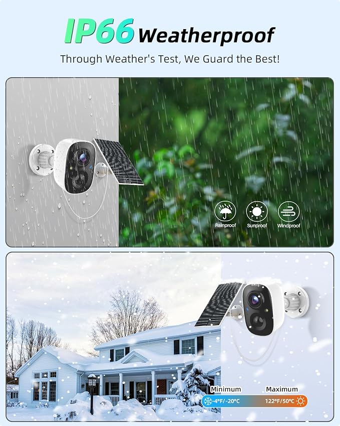 MaxiViz Solar Camera Outdoor Wireless, 2.4GHz Wi-Fi Security Camera with AI Motion Detection, Cameras for Home Security with 2K Color Night Vision, Two-Way Talk, IP66 Weatherproof, Cloud/SD Storage - Image 6