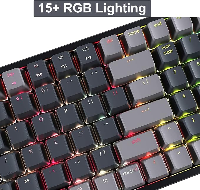 Keychron K4 Wireless Bluetooth/USB Wired Gaming Mechanical Keyboard, Compact 100 Keys RGB LED Backlit Gateron Brown Switch N-Key Rollover, Aluminum Frame for Mac Windows, Version 2 - Image 6