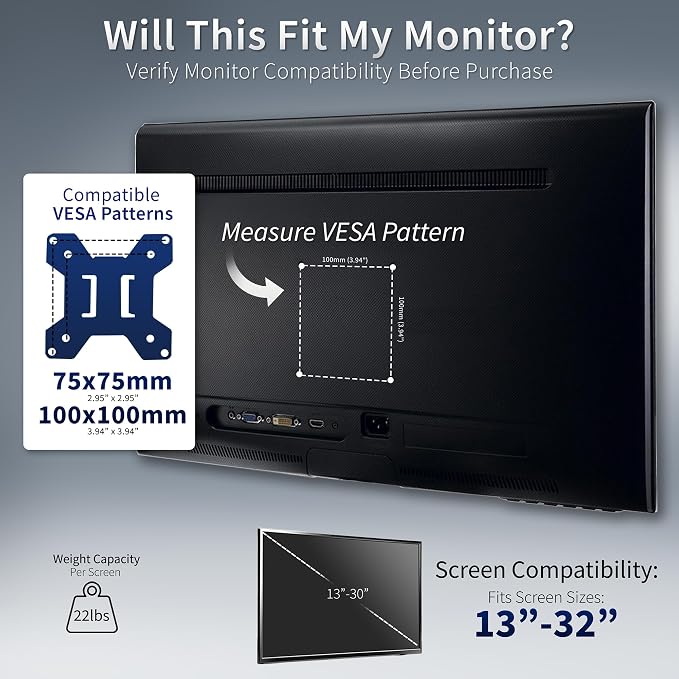VIVO Freestanding Dual Monitor Stand with Sleek Glass Base and Adjustable Arms, Mounts 2 Screens up to 32 inch and 22 lbs Each, Black, STAND-V002FG | Articulating, Freestanding Adjustable Monitor Arm, Black with Glass Base, Computer Stand for 2 Monitor... - Image 5
