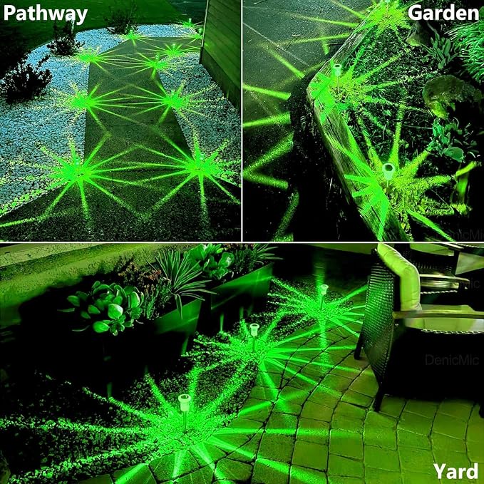 DenicMic Halloween Solar Lights Outdoor Waterproof 10 Pack Halloween Decor | Stake Lights for Yard Pathway Garden Walkway Driveway Patio Lawn, Auto On/Off Green LED Halloween Decorations Outdoor - Image 4