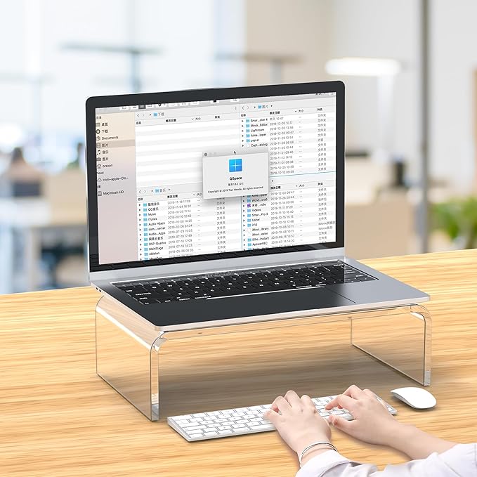 Acrylic Monitor Stand Riser Clear Laptop Stand Riser L12.5 xW7.5 xH4 | Computer & Laptop Stand for Desk, Compatible with All Notebooks and Monitor, Decoration for Office & Home Transparent - Image 4