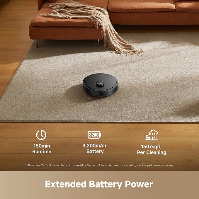 dreame D20 Air Plus Robot Vacuum and Mop, 20,000Pa Powerful Suction | 120-Day Self-Emptying with 4L Dust Bag, Anti-Tangling Tech, Edge-to-Corner Cleaning, Deep Carpet Cleaning, 360° Navigation - Image 8