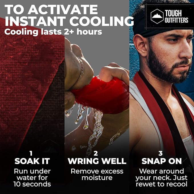 Tough Outdoors Cooling Towels for Neck Face - Neck Cooling Towel for Hot Weather Yoga Sports Golf Sweat - Instant Cold Towel - Image 3