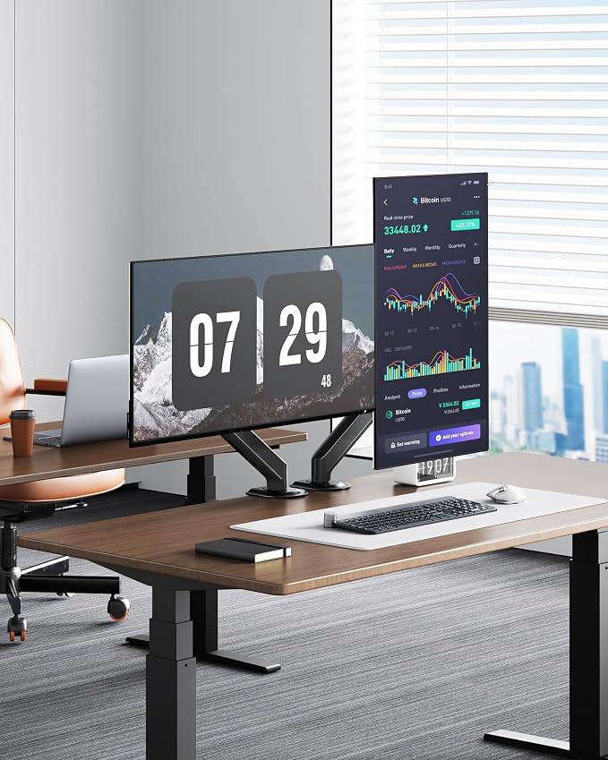 monTEK Single Monitor Arm Mount for 17-32 Inch Screens, Heavy Duty Steel Mechanical Spring Desk Monitor Stand, Full Motion Adjustable Monitor Arm with Clamp & Grommet, VESA 75/100, Holds up to 20lbs - Image 8