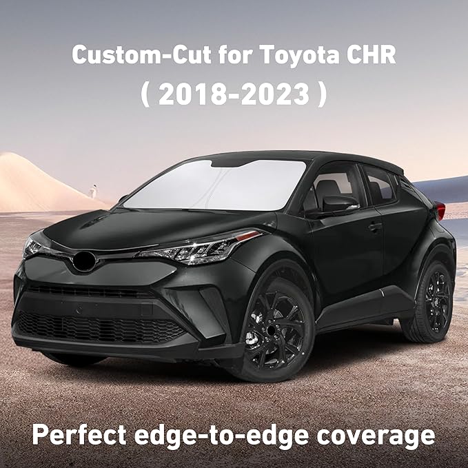 EcoNour Windshield Sunshade Compatible for Toyota CHR 2018-2021 2022 2023, Sun Visor for Front Windshield & Window Sun Shade Cover, UV Heat Blocker & Protector, Car Accessories - Image 2