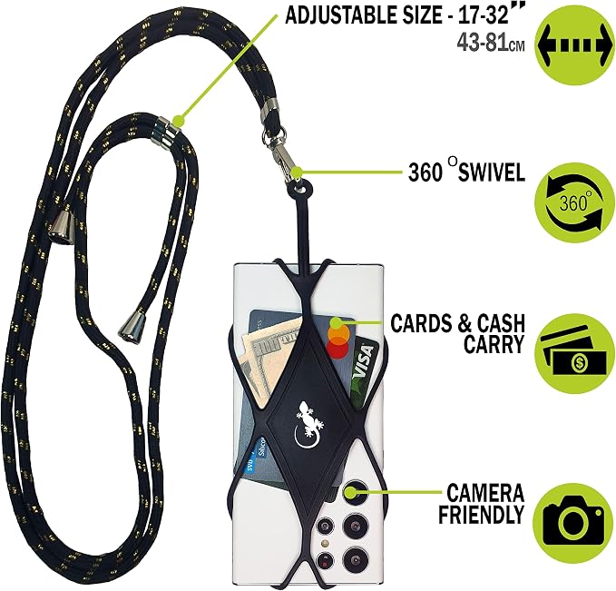Gecko Travel Tech Cell Phone Lanyard Phone lanyards for Around The Neck Neck Lanyard Phone Crossbody - Image 3