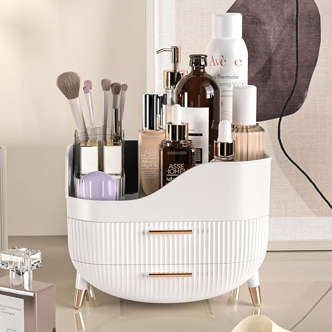 Pajiriona Makeup Organizer with Drawers,Skincare Organizer for Vanity,Storage Box with Handle,Large Cosmetic Display Case for Dresser, Bathroom Countertop - Image 6