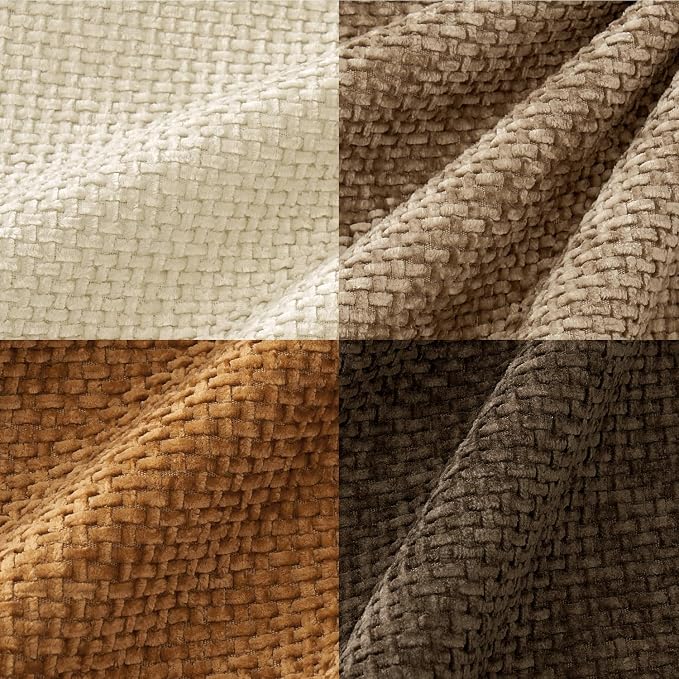 MIULEE Pack of 4 Brown Couch Throw Pillow Covers 16x16 Inch Soft Decorative Chenille Pillows Farmhouse Accent Cushions for Boho Fall Home Decor Sofa Bedroom Living Room - Image 6