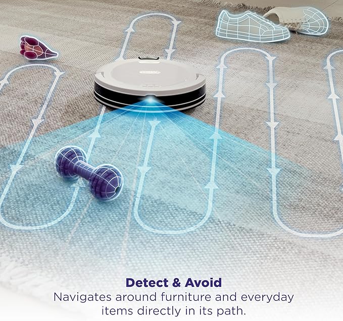 Shark Navigator Robot Vacuum with SmartPath Navigation and Self-Cleaning Brushroll, Powerful Suction, for Carpets & Hard Floors, White, AV2120 - Image 5