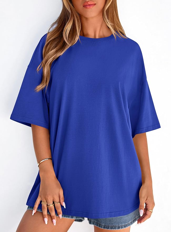 PRETTYGARDEN Womens 2026 Spring Going Out Tops Casual Short Sleeve Crewneck Loose Fit Basic Oversized T Shirts Summer Outfits - Image 7