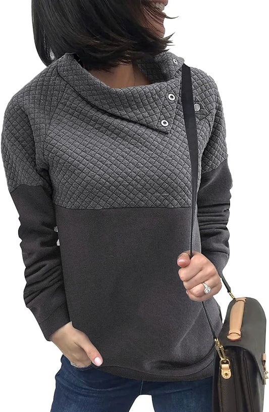 BTFBM Women Fashion Quilted Pattern Lightweight Zipper Long Sleeve Plain Casual Ladies Sweatshirts Pullovers Shirts Tops by BTFBM