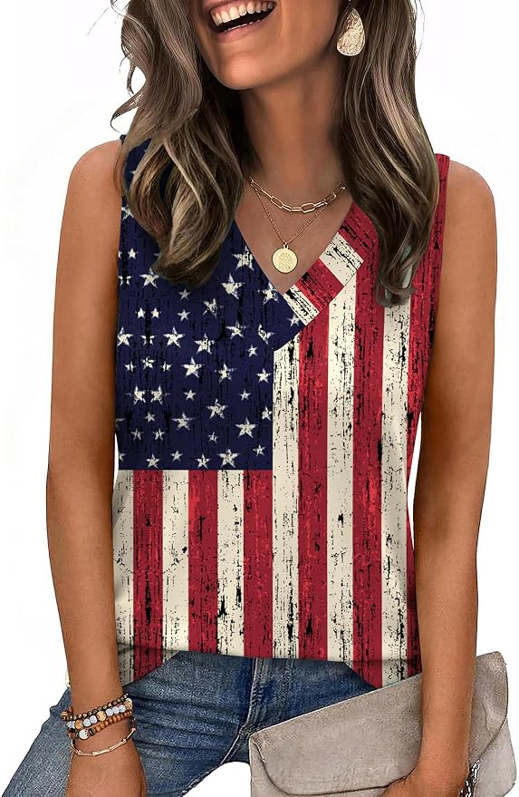 Zeagoo Tank Top for Women V Neck Loose Fit Sleeveless Summer Tops Business Casual Outfits Dressy Blouses Shirts by Zeagoo