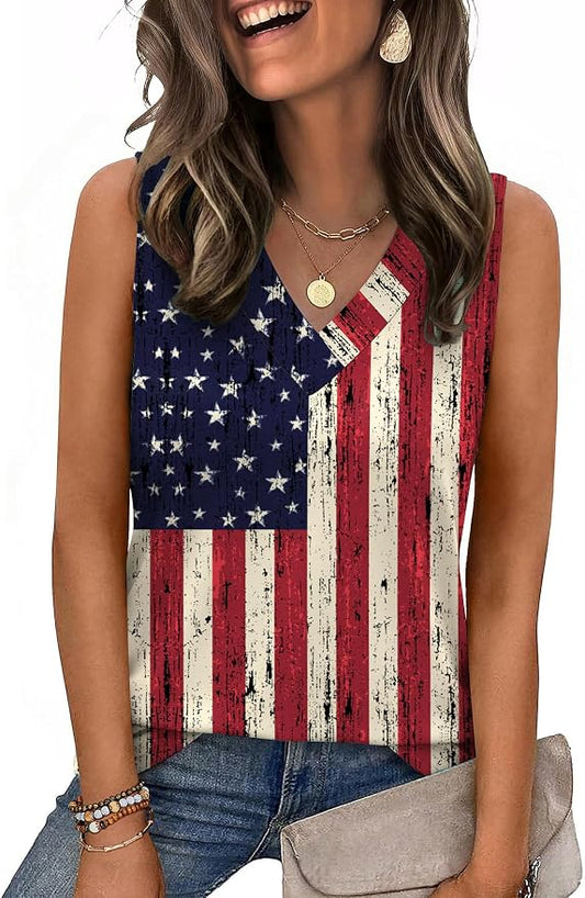 Zeagoo Tank Top for Women V Neck Loose Fit Sleeveless Summer Tops Business Casual Outfits Dressy Blouses Shirts by Zeagoo