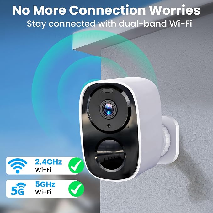 2026 Upgraded 2K Wireless Security Camera with 64G SD Card, Free Cloud Storage, 1-6 Month Battery Life, AI Motion Detection, Spotlight, Siren Alarm, 2-Way Audio, Waterproof WiFi Surveillance Camera - Image 5