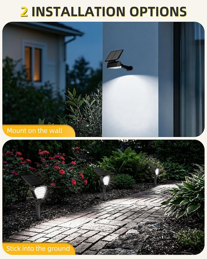 T-SUN Solar Lights Outdoor Waterproof IP65, 6 Pack LED Solar Spot Lights Color Changing IP65 Waterproof Smart Auto On/Off for Outside Landscape Garden Yard Lawn Pathway Patio Driveway - Image 5