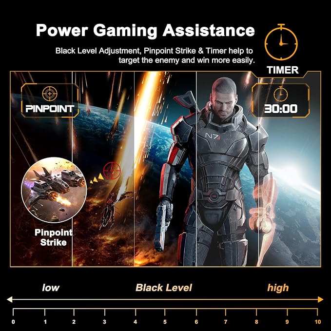 SANSUI 24 Inch Curved Gaming Monitor up to 180Hz MPRT 1ms with Built-in Speakers,FHD 1080P Computer Monitor Freesync 130% sRGB HDR,HDMI DP Ports VESA Mount Metal Stand(ES-G24C1 HDMI Cable Included) - Image 5