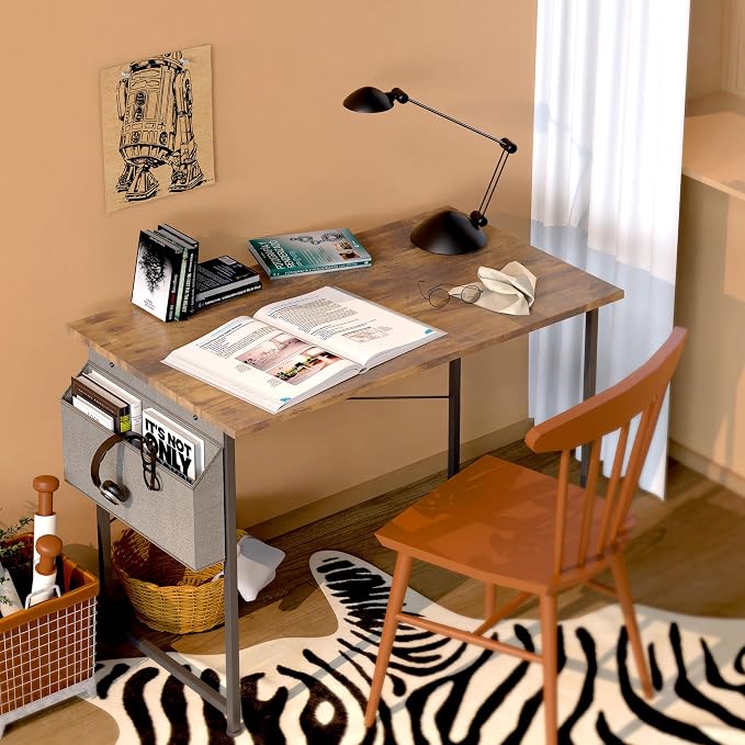 Small Space Writing Desk with Headphone Hooks, Modern Simple Design, Suitable for Study, Home Office and Children's Room - Image 6