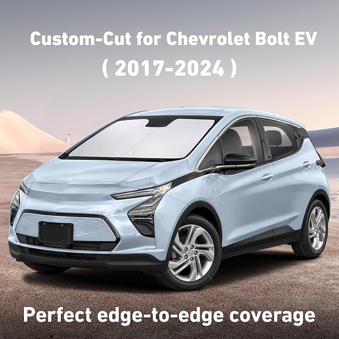 EcoNour Windshield Sunshade Compatible for Chevrolet Bolt EV Hatchback 2017-2022 2023 2024, (Not for Chevy Bolt EUV) Sun Visor for Front Window Sun Shade Cover, UV Protector, Car Accessories - Image 2