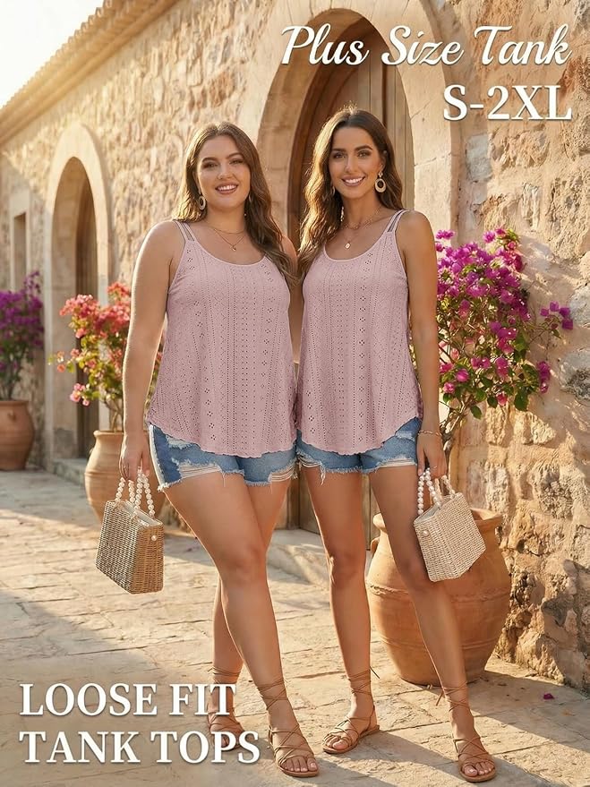 ATHMILE Women's Tank Tops Sleeveless Summer Top Spaghetti Strap Spring Shirt Loose Fit Beach Vacation 2026 Casual - Image 5