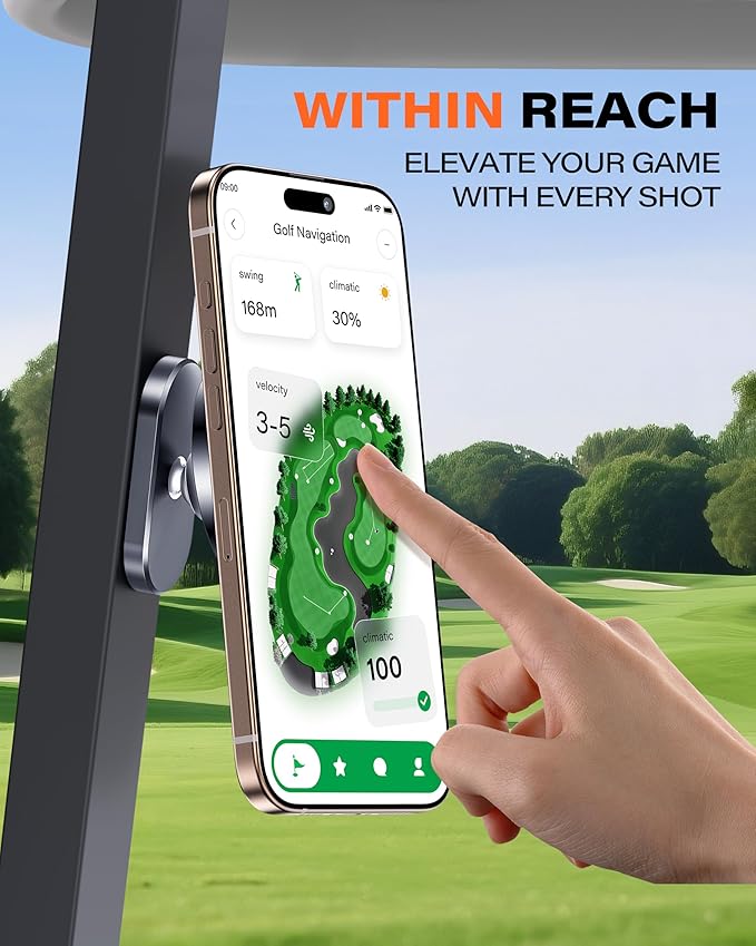 A2C Alloy Magnetic Golf Cart Phone Holder, Unique Golf Accessories for Men | Golf Gift for Men Dad Father Husband Women Golfers, Golf Accessories Essentials Gadgets Gear Stuff Fits EZGO Club Car Yamaha - Image 2