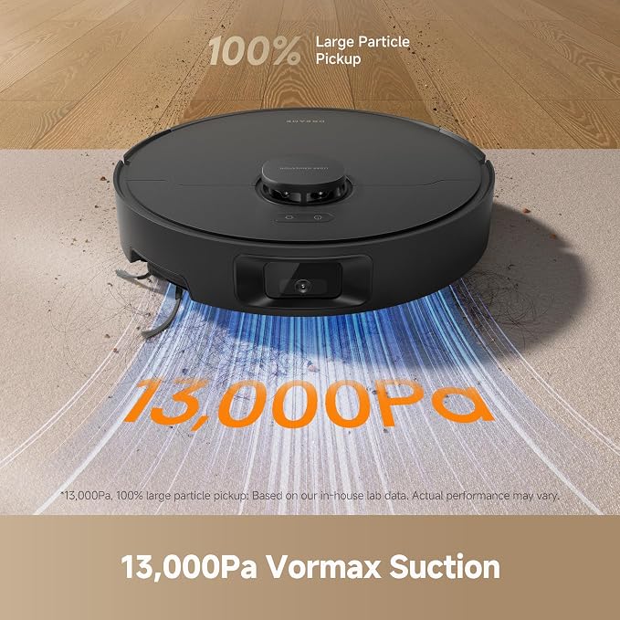dreame D20 Pro Plus Robot Vacuum and Mop, Detangling DuoBrush for Pet Hair | 13,000Pa Suction, Corner Cleaning, 150-Day Auto-Empty with 5L Dust Bag, LDS Navigation, 5,200mAh Battery, App & Voice Control - Image 3