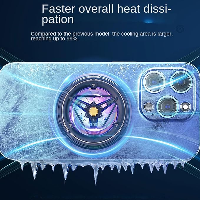 Magnetic Cooler, Plug-in – Portable Semiconductor Fan Phone, Temperature Display&Light Laptops Tablet, Home Vlogging Outdoor Live Streaming | Laptops Tablet Home Vlogging Outdoor Live Streaming - Image 8