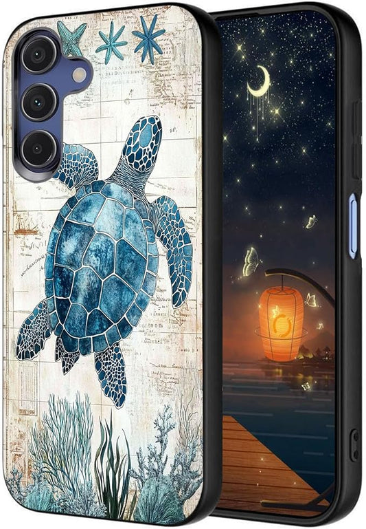 Designed for Galaxy A17 5G Phone Case,Slim Silicone Shockproof Protective Case for Galaxy A17 5G 6.7 inch,Sea Turtle Illustration by Unknown