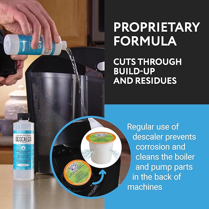 IMPRESA Coffee Machine Descaler & Cleaning Bundle - Compatible with Keurig K-Duo & K-Cup Brewers - 8 Oz Descaling Solution & 4 Maintenance Pods - Coffee Machine Cleaning & Pot Care Kit - Image 5