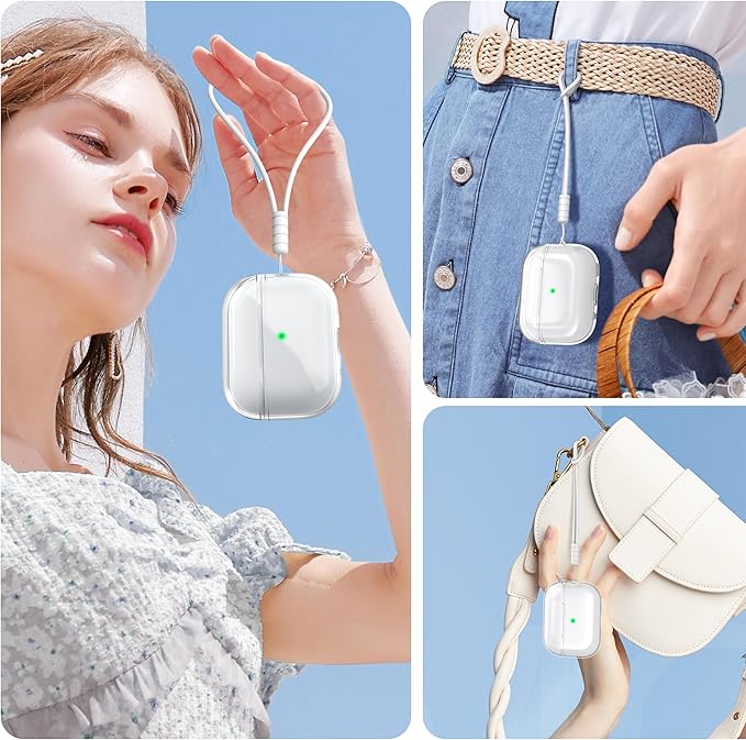 Airpods Pro 2nd/1st Generation Case Cover, Compatible with Airpods Pro Case 2nd Gen USB C Charging Port, Clear Soft Transparent Military Grade Shockproof Case, Clear White - Image 3