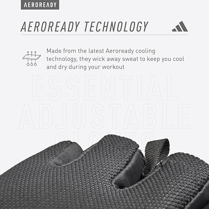 adidas Essential Training & Weightlifting Gloves, Fingerless Workout Gloves - Image 6